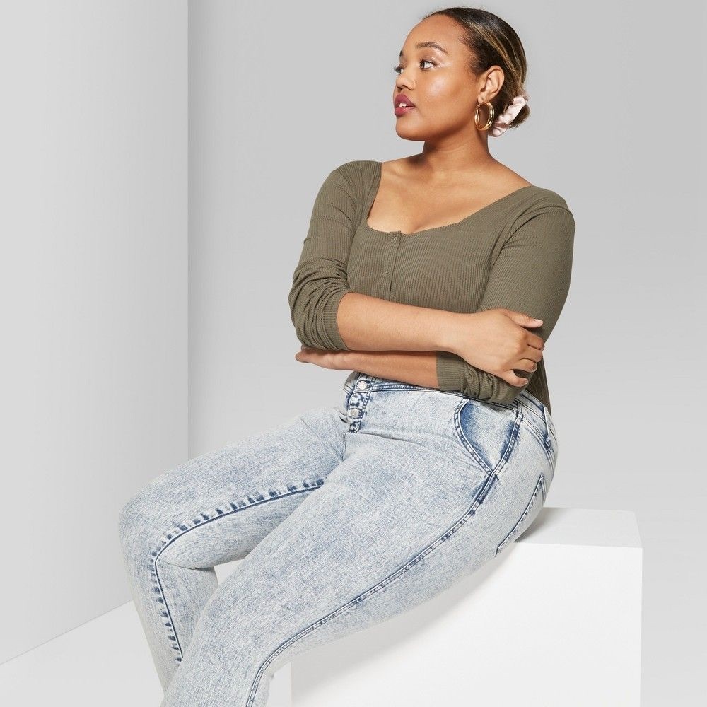 Wild Fable olive green top